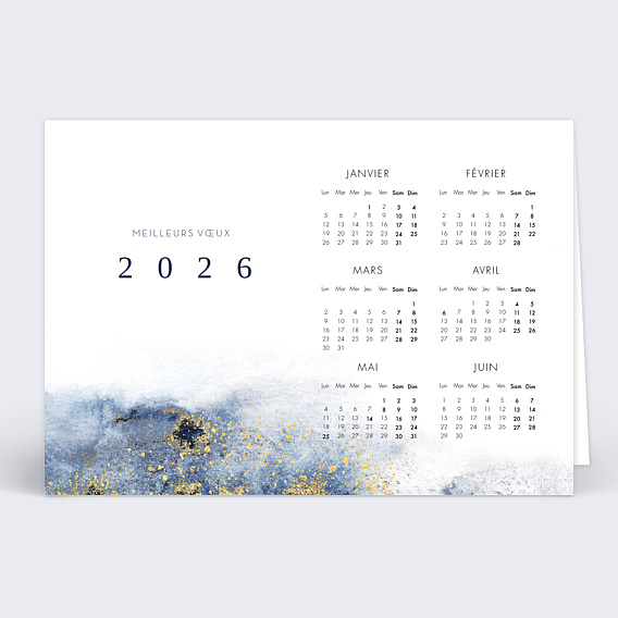 Carte de vœux entreprise Calendrier Feldspath Recto