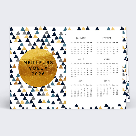 Carte de vœux entreprise Calendrier Petits Triangles Recto