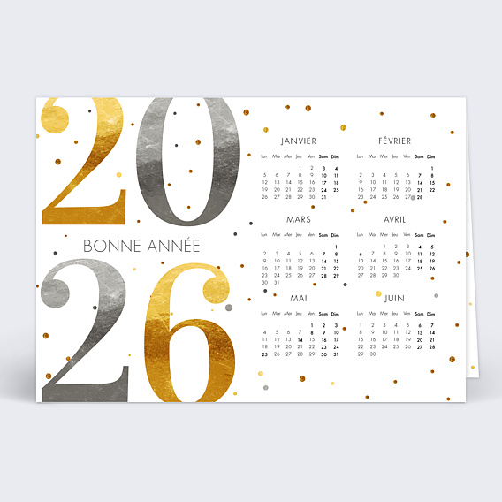 Carte de vœux entreprise Calendrier Voeux Recto