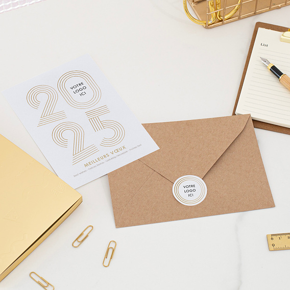 Carte de vœux entreprise Chiffres stylisés Après 4