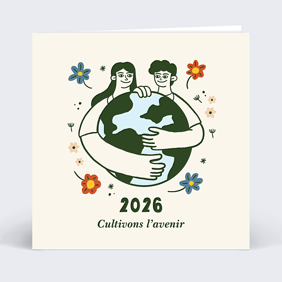 Carte de vœux entreprise Ecologie humaine avec graines