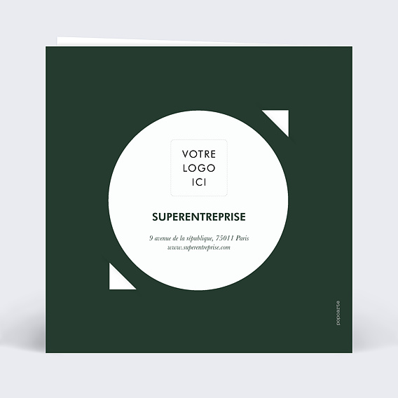 Carte de vœux entreprise Mains planète graines Verso