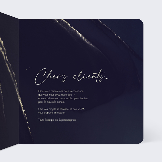 Carte de vœux entreprise Prestige Intérieur Droit