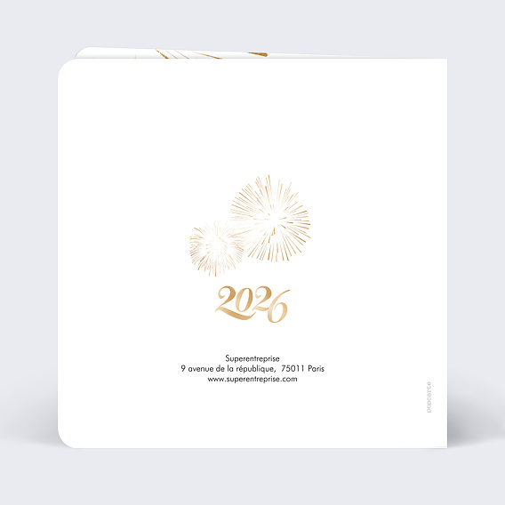 Carte de vœux entreprise Feu artifice logo Verso
