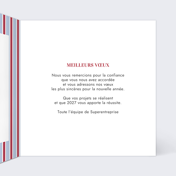 Carte de Voeux Entreprise Rayures chic