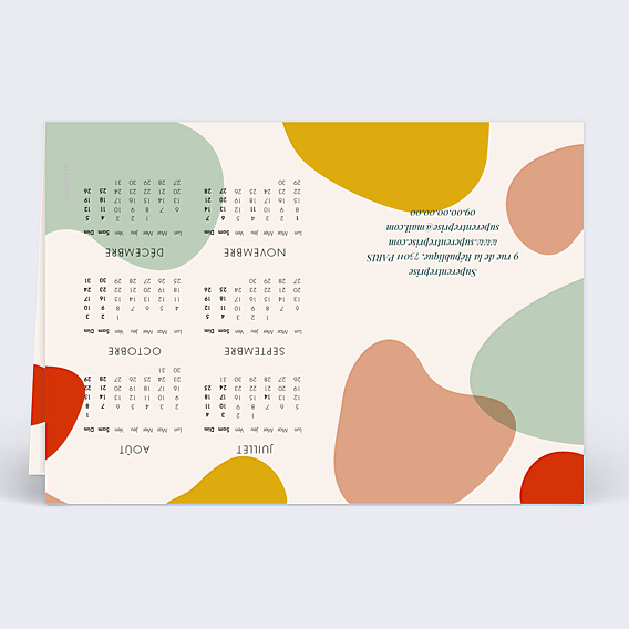 Carte de Voeux Entreprise Calendrier Haute en Couleurs