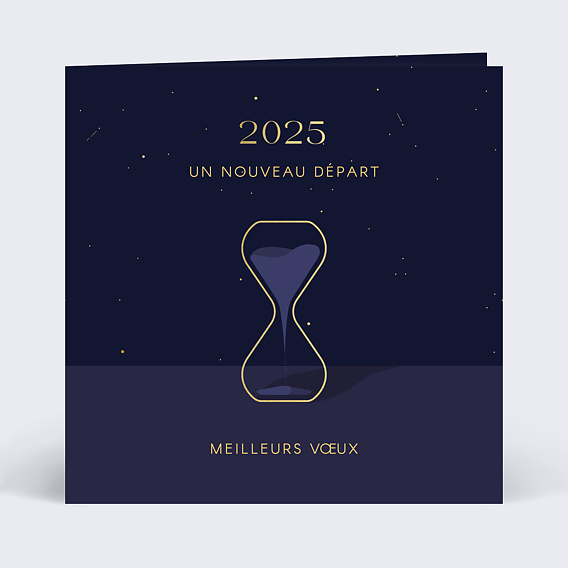 Carte de vœux entreprise Sablier