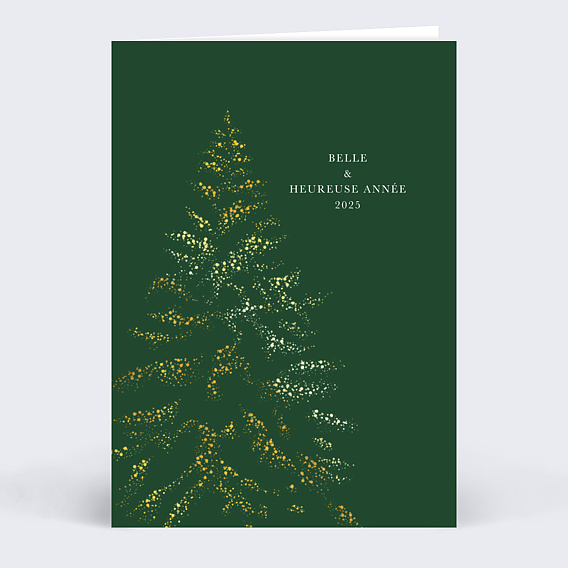 Carte de vœux entreprise Sous la neige vert