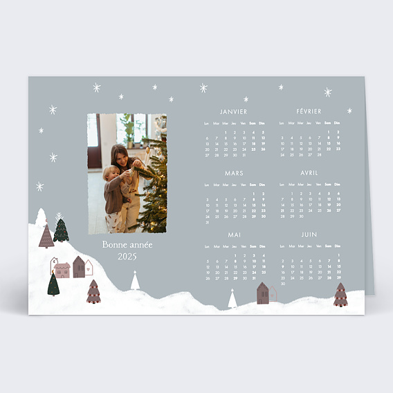 Carte de voeux Calendrier chalet