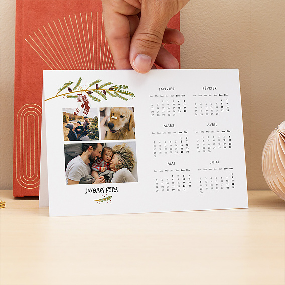 Carte de voeux Calendrier Chaussettes de Noël