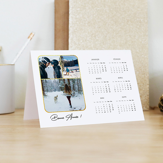 Carte de voeux Calendrier Houx Magique