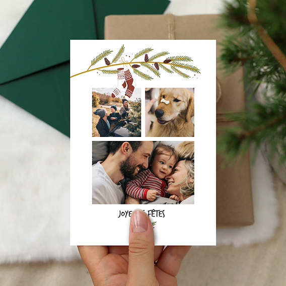 Carte de voeux Chaussettes de Noel