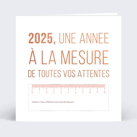Carte de voeux Découpe Mesures