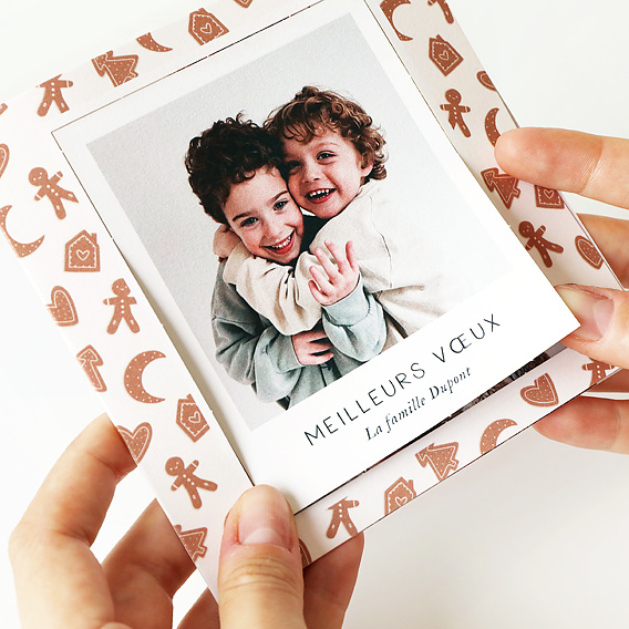 Carte de voeux Découpe Photo Polaroid