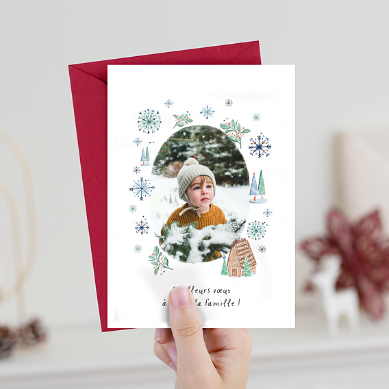 Carte de voeux Flocon d'Hiver