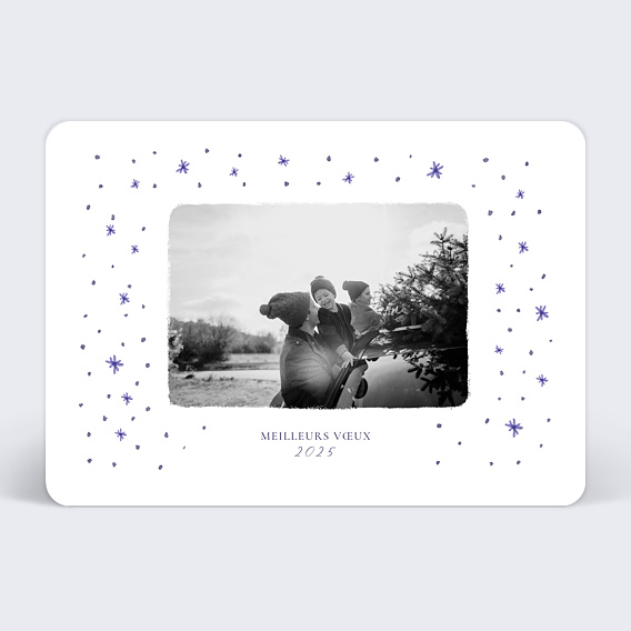 Carte de voeux Flocons Bleus