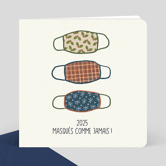 Carte de Voeux Particuliers Masques à motifs