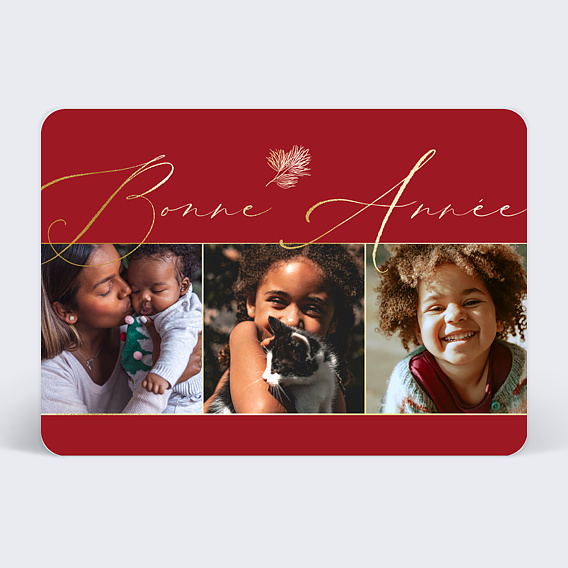 Carte de voeux Multiphotos Rouge