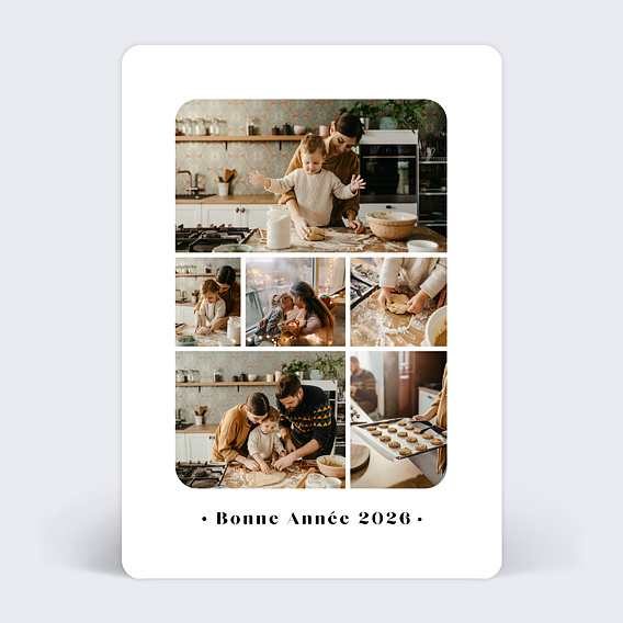 Carte de Voeux Particuliers Pêle-mêle minimaliste