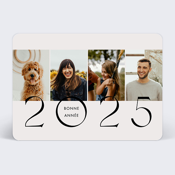 Carte de voeux Portrait Famille de 4