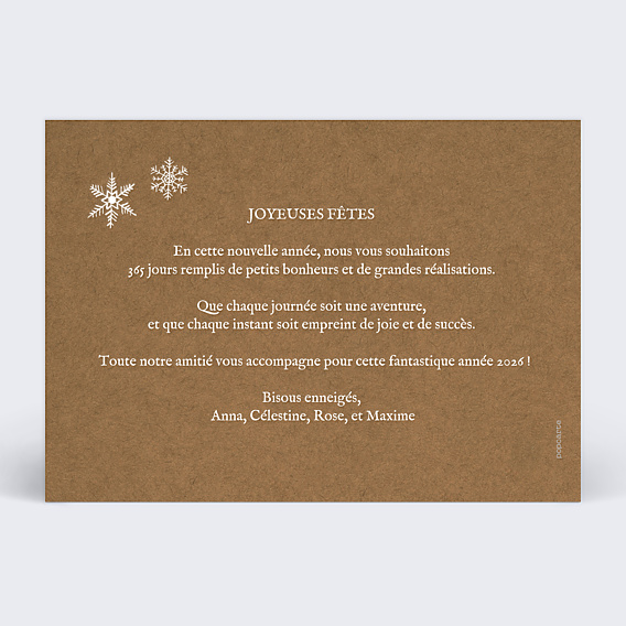 Carte de Voeux Particuliers Cadre Flocons