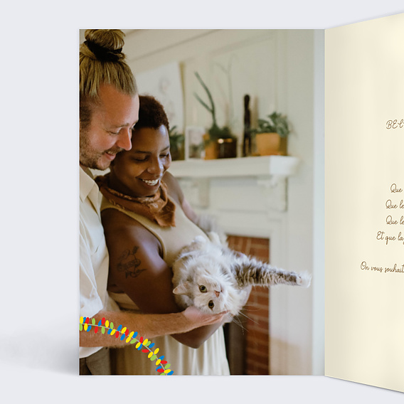 Carte de voeux Chat'pin Intérieur Gauche