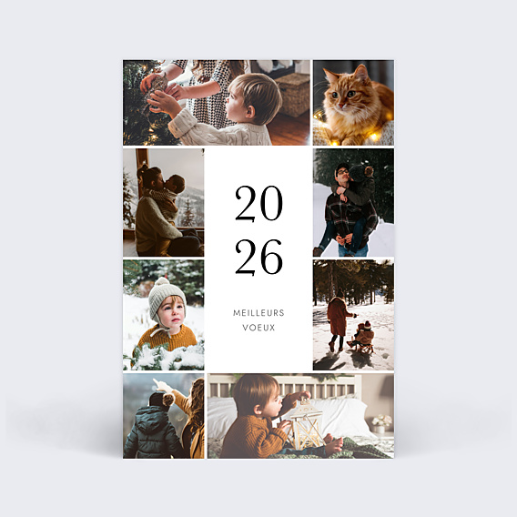 Carte de Voeux Particuliers Multiphoto Élégance