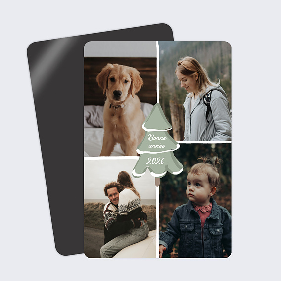 Carte de voeux Etiquette sapin