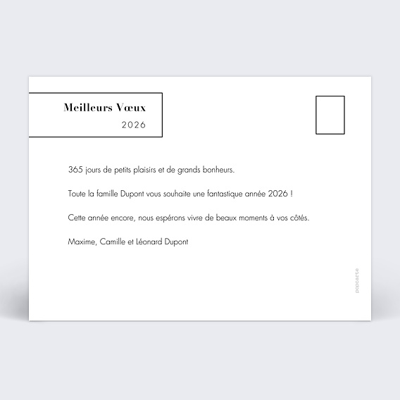 Carte de voeux Bandeau Graphique Verso