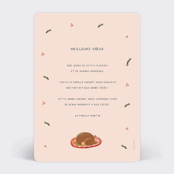 Carte de voeux Complètement Dinde Verso