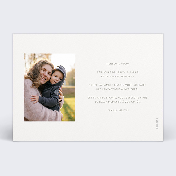 Carte de voeux Délicate Signature Verso