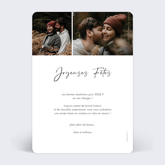 Carte de voeux Doux Souhaits Verso