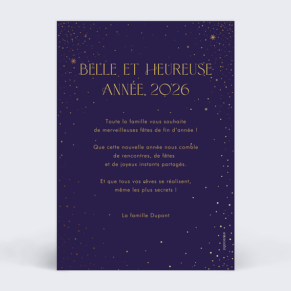 Carte de voeux 12 Mois Ensemble Verso