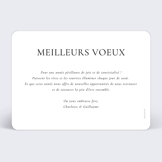 Carte de voeux Élégance Intemporelle Verso