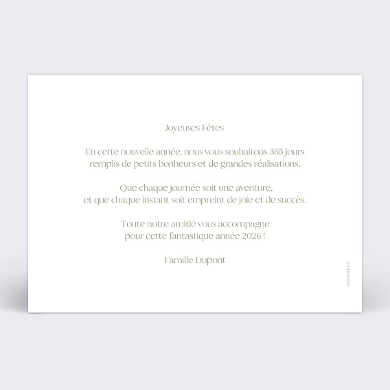Carte de voeux Etiquette rectangle Verso