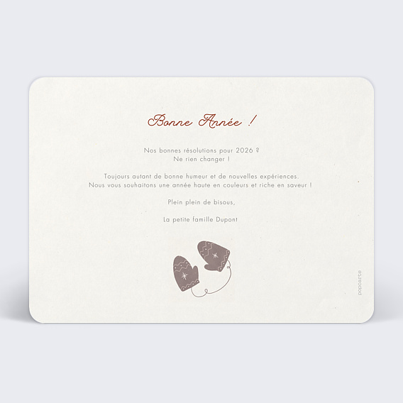 Carte de voeux Famille Chaussettes Verso