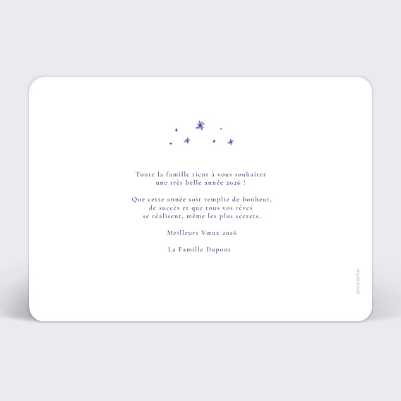 Carte de voeux Flocons Bleus Verso