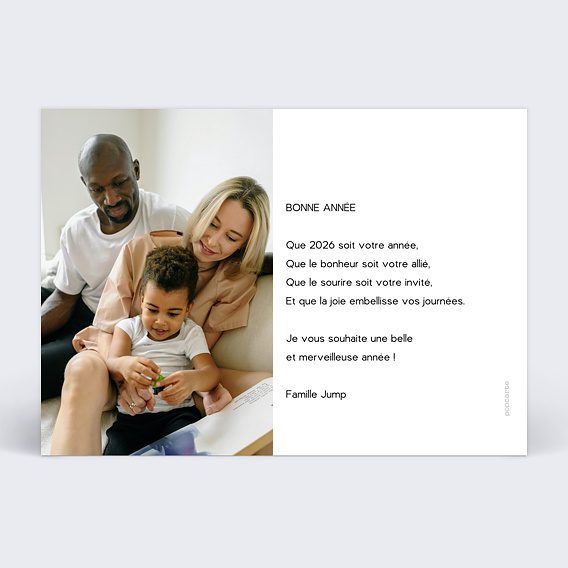 Carte de voeux Grand Chiffre Noir Verso