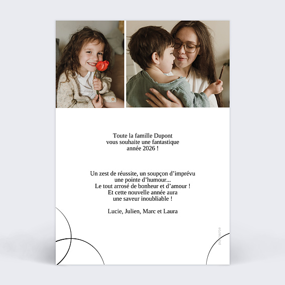 Carte de voeux Grande Année Verso