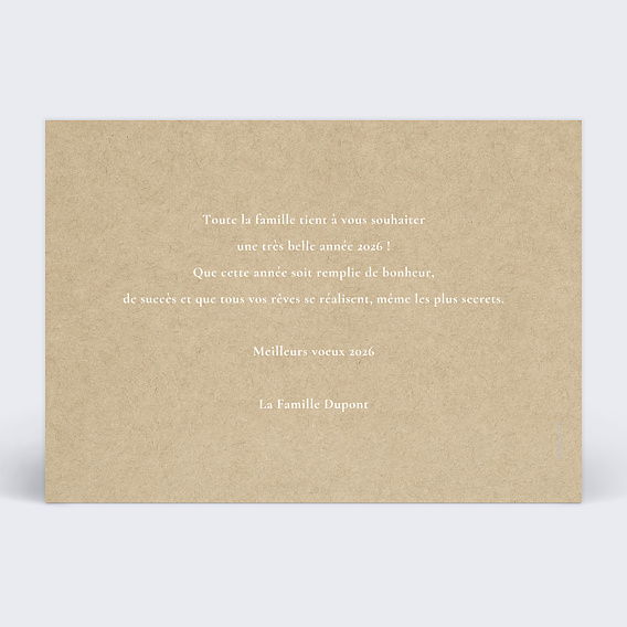 Carte de voeux Grands Souhaits Verso
