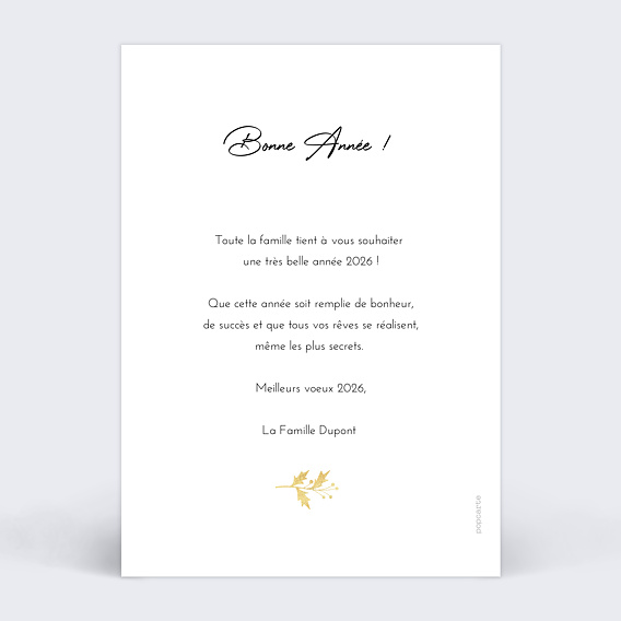 Carte de voeux Houx Magique Verso