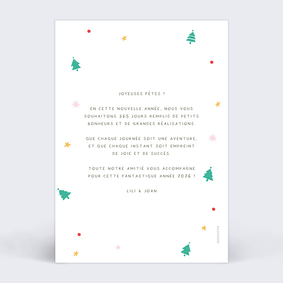 Carte de voeux Motifs Petite Forêt Verso