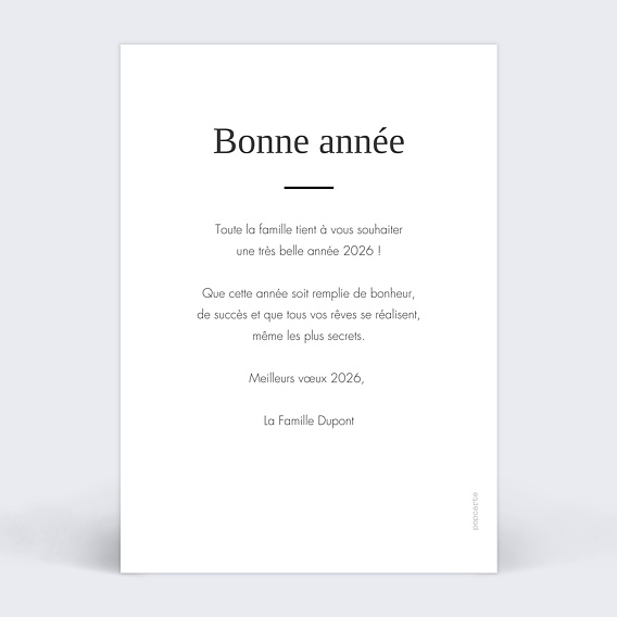 Carte de voeux Multiphoto Élégance Verso