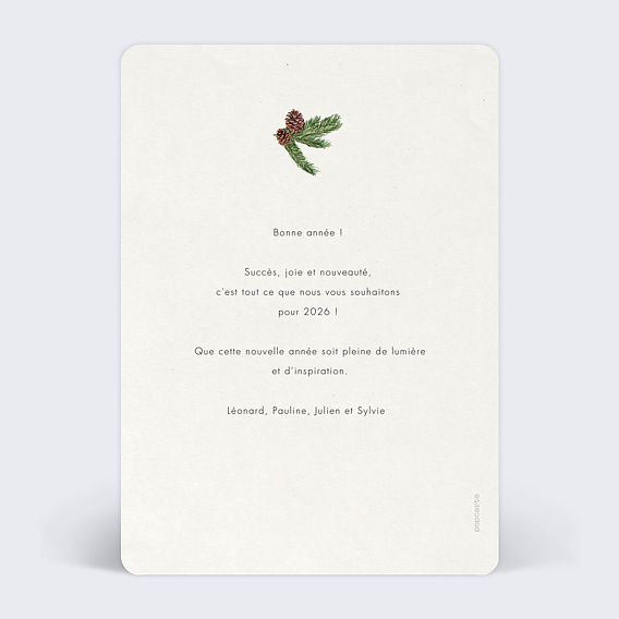 Carte de voeux Pin Verso