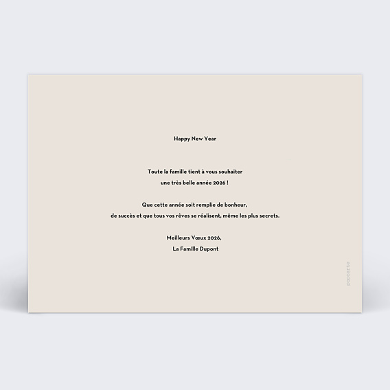 Carte de voeux Polaroid Voeux Verso