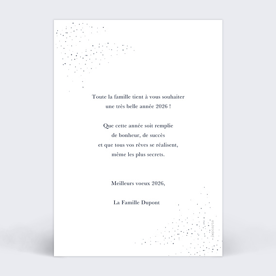 Carte de voeux Sous la neige photo Verso