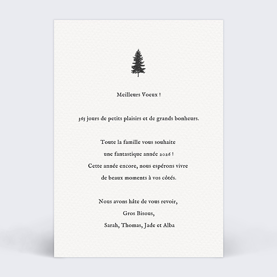 Carte de voeux Tampon Sapin Verso