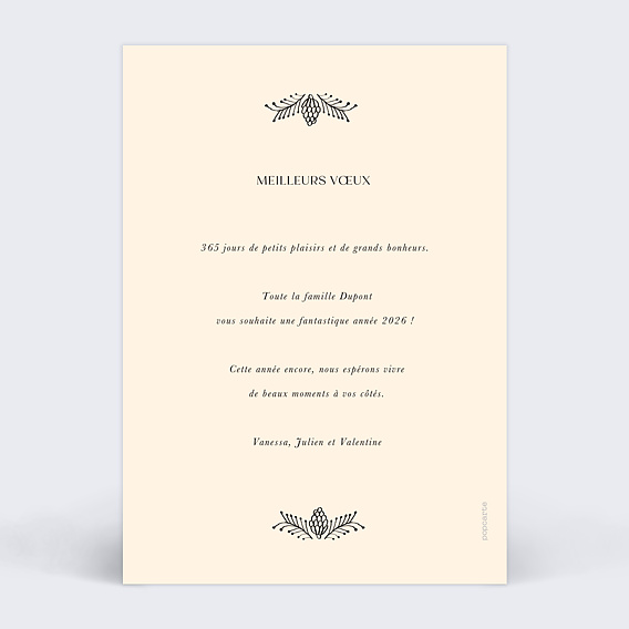 Carte de voeux Transparence Verso