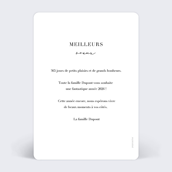 Carte de voeux Triptyque photos Verso