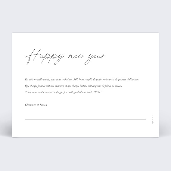 Carte de voeux Warm Wishes Verso